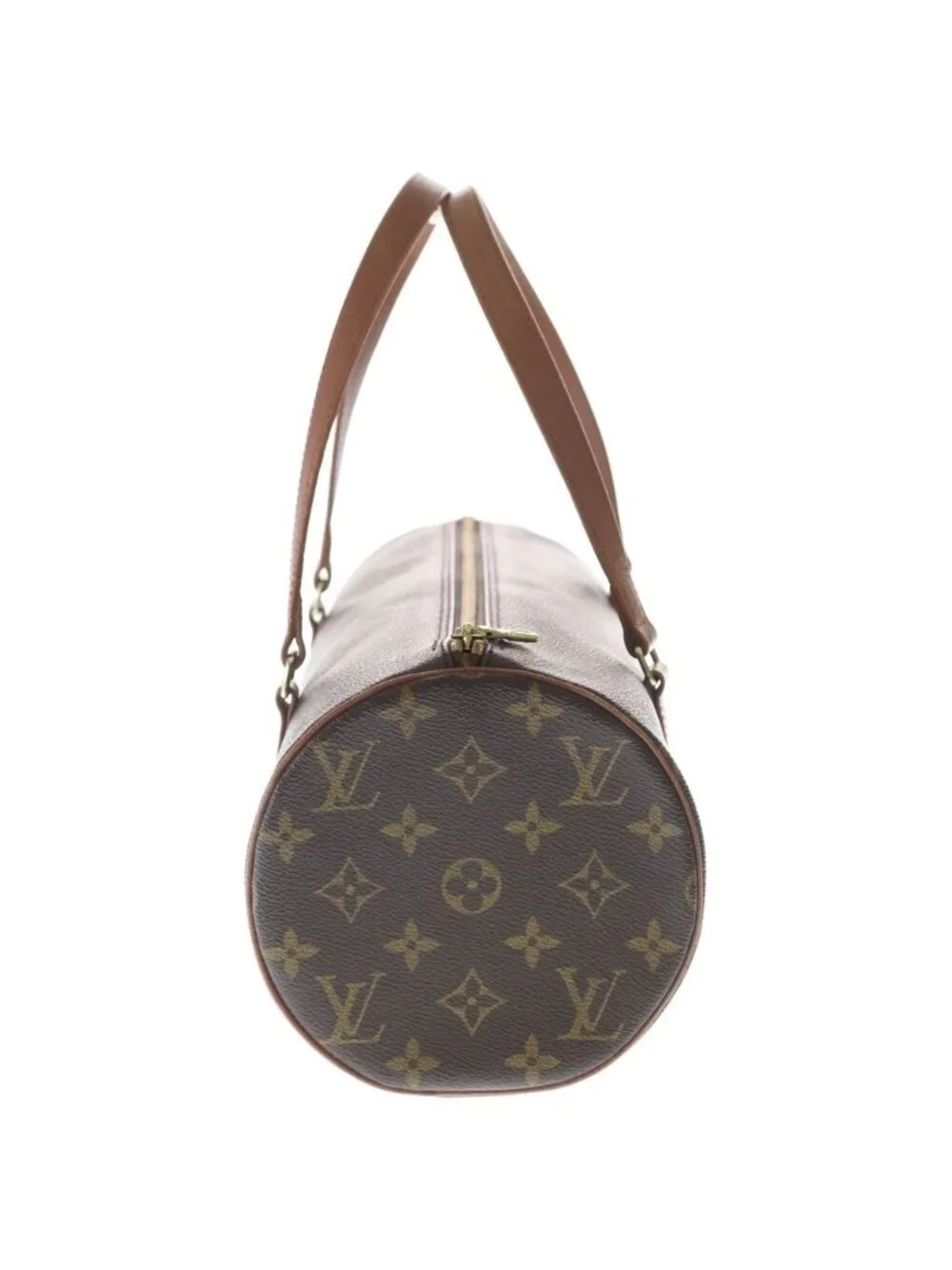 Louis Vuitton Monogram Papillon 30 Handbag Brown Leather Gold